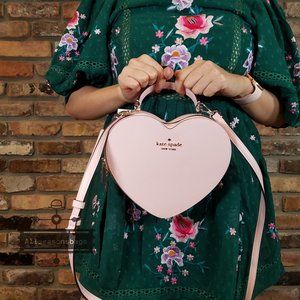 NWT Kate Spade New York Love Shack Heart Crossbody in Chalk light Pink LEATHER